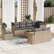 vidaXL 9 Piece Poly Rattan Sofa Set in Beige