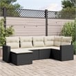 vidaXL 6 Piece Poly Rattan Sofa Set in Black/White/Cream