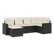 vidaXL 6 Piece Poly Rattan Sofa Set in Black/White/Cream