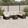 vidaXL 9 Piece Steel Sofa Set in White/Brown/Cream