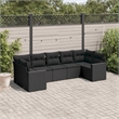 vidaXL 7 Piece Steel Large Sofa Set in Black