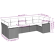 vidaXL 7 Piece Steel Large Sofa Set in Black