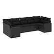vidaXL 7 Piece Steel Large Sofa Set in Black