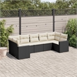 vidaXL 7 Piece Steel Sofa Set in Black/Cream