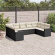 vidaXL 9 Piece Steel Sofa Set in Black/White/Cream