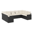 vidaXL 9 Piece Steel Sofa Set in Black/White/Cream