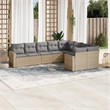vidaXL 9 Piece Steel Small Sofa Set in Gray/Beige