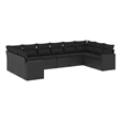 vidaXL Poly Rattan Large Sofa Set in Black