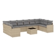 vidaXL 11 Piece Sofa Set in Gray/Beige