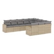 vidaXL 10 Piece Steel Sofa Set in Gray/Beige
