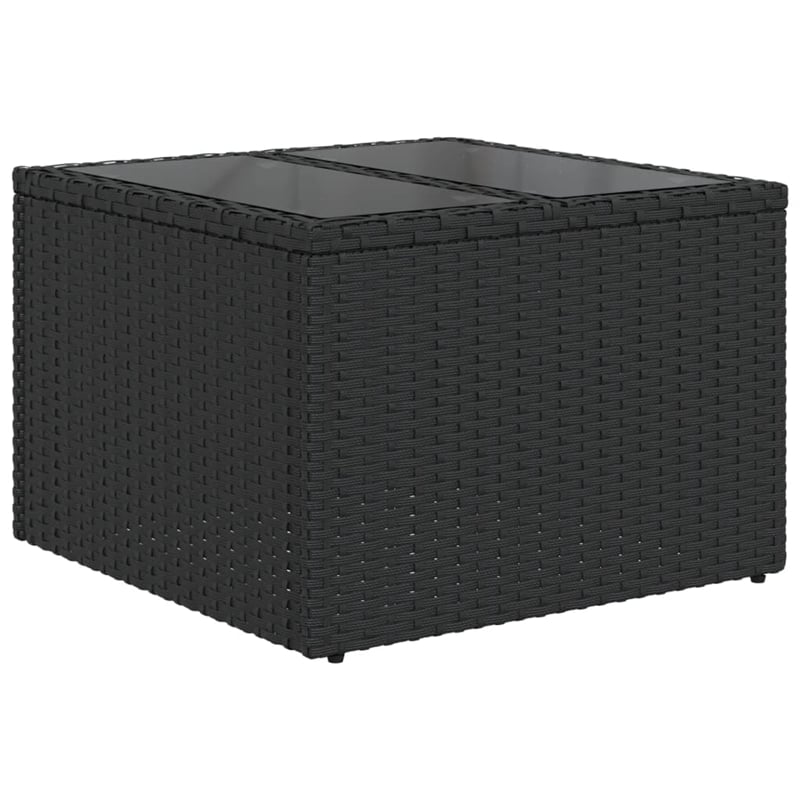 vidaXL 11 Piece Poly Rattan Sofa Set in Black/White/Cream