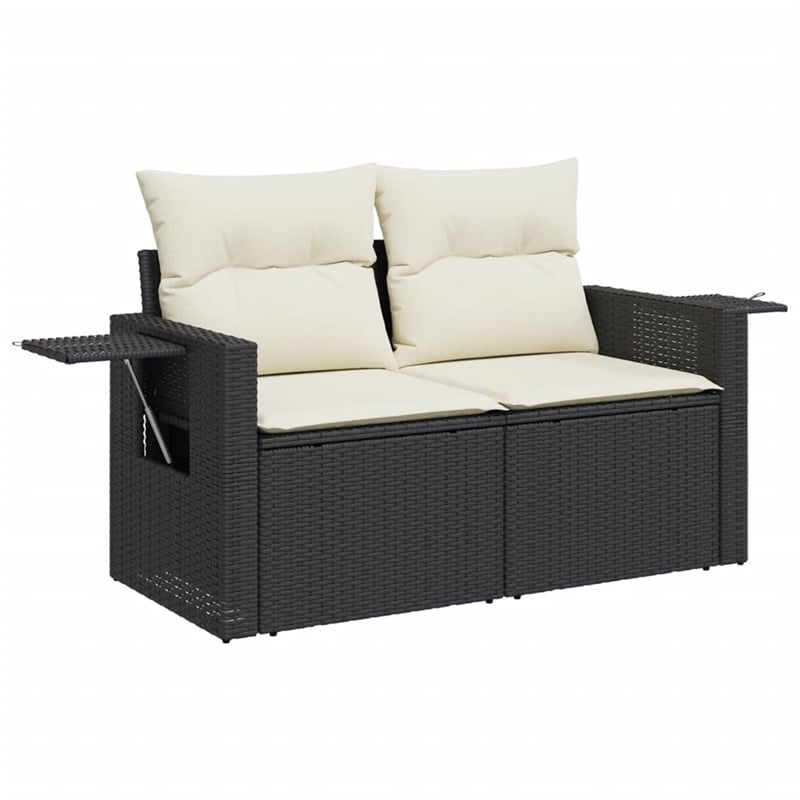 vidaXL 9 Piece Poly Rattan Sofa Set in Black