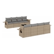 vidaXL 9 Piece Steel Sofa Set in Gray/Beige