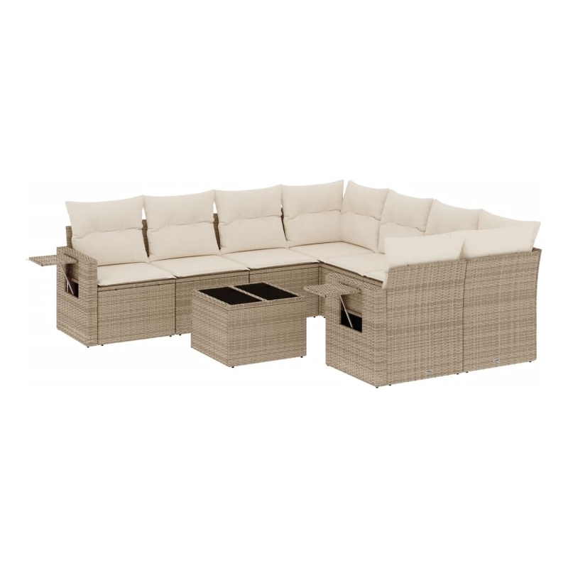 vidaXL 9 Piece Sofa Set in White/Cream/Beige