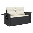 vidaXL 5 Piece Steel Sofa Set in Black/White/Cream