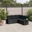 vidaXL 5 Piece Steel Sofa Set in Black