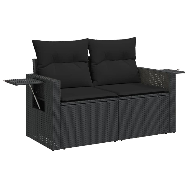 vidaXL 5 Piece Steel Sofa Set in Black