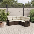 vidaXL 5 Piece Steel Patio Sofa Set in Brown