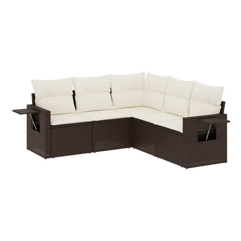 vidaXL 5 Piece Steel Patio Sofa Set in Brown