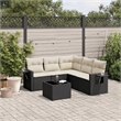 vidaXL 6 Piece Steel Sofa Set in Black/White/Cream