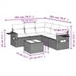 vidaXL 6 Piece Steel Sofa Set in Black/White/Cream