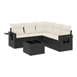 vidaXL 6 Piece Steel Sofa Set in Black/White/Cream