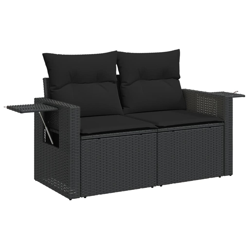 vidaXL 5 Piece Steel Sofa Set in Black