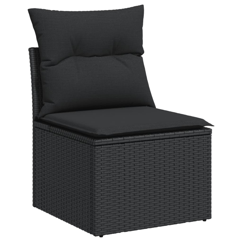 vidaXL 5 Piece Steel Sofa Set in Black