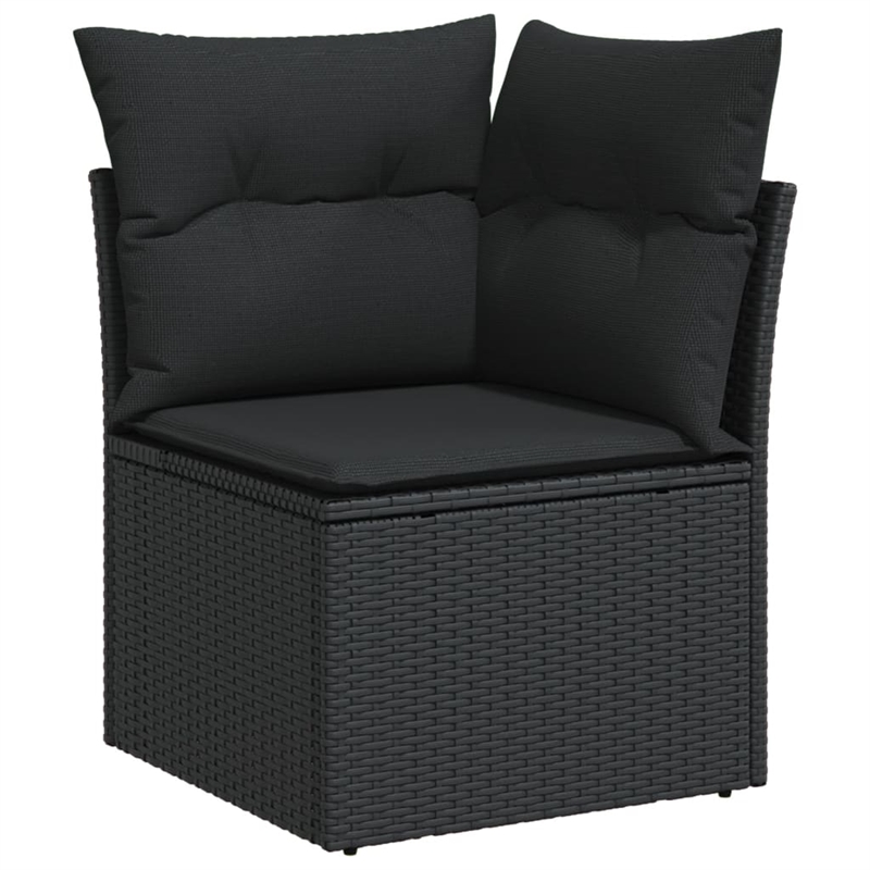 vidaXL 6 Piece Steel Large Sofa Set in Black