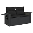 vidaXL 6 Piece Steel Large Sofa Set in Black