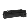 vidaXL 6 Piece Steel Large Sofa Set in Black