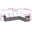 vidaXL 6 Piece Steel Sofa Set in Beige