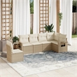 vidaXL 6 Piece Steel Sofa Set in Cream/Beige