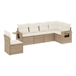 vidaXL 6 Piece Steel Sofa Set in Cream/Beige