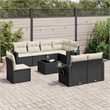 vidaXL 9 Piece Steel Sofa Set in Black/Cream