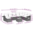vidaXL 9 Piece Steel Sofa Set in Black/White/Cream