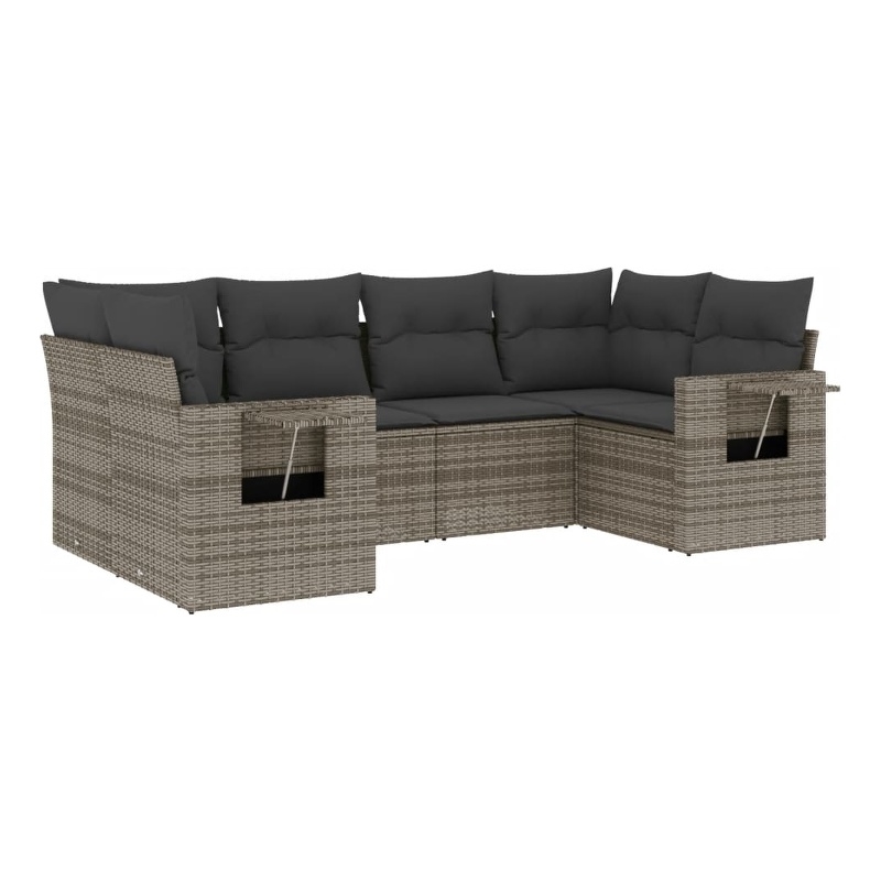 vidaXL 6 Piece Steel Sofa Set in Gray