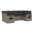 vidaXL 6 Piece Steel Sofa Set in Gray