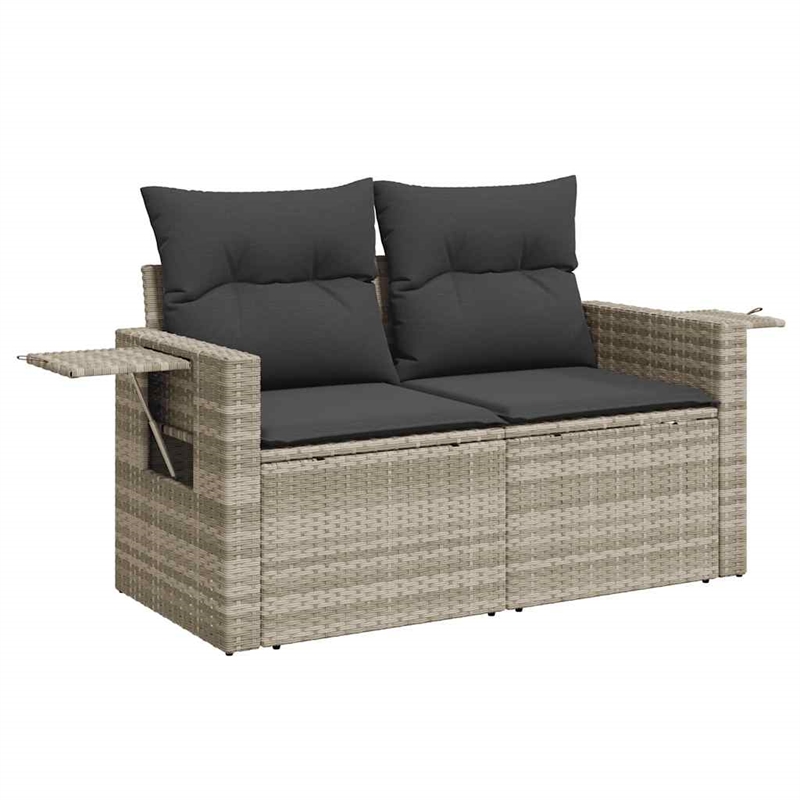 vidaXL 11 Piece Steel Large Sofa Set in Gray