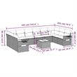 vidaXL 11 Piece Steel Large Sofa Set in Gray