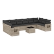 vidaXL 11 Piece Steel Large Sofa Set in Gray
