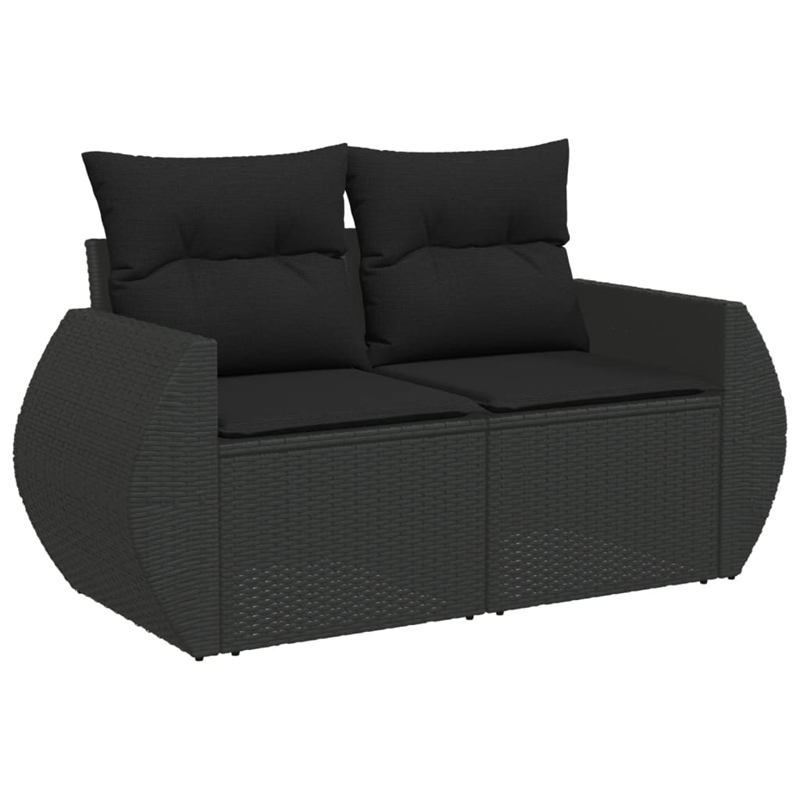 vidaXL 6 Piece Steel Sofa Set in Black