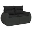 vidaXL 6 Piece Steel Sofa Set in Black