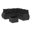 vidaXL 6 Piece Steel Sofa Set in Black