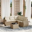 vidaXL 6 Piece Steel Sofa Set in Cream/Beige