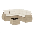 vidaXL 6 Piece Steel Sofa Set in Cream/Beige