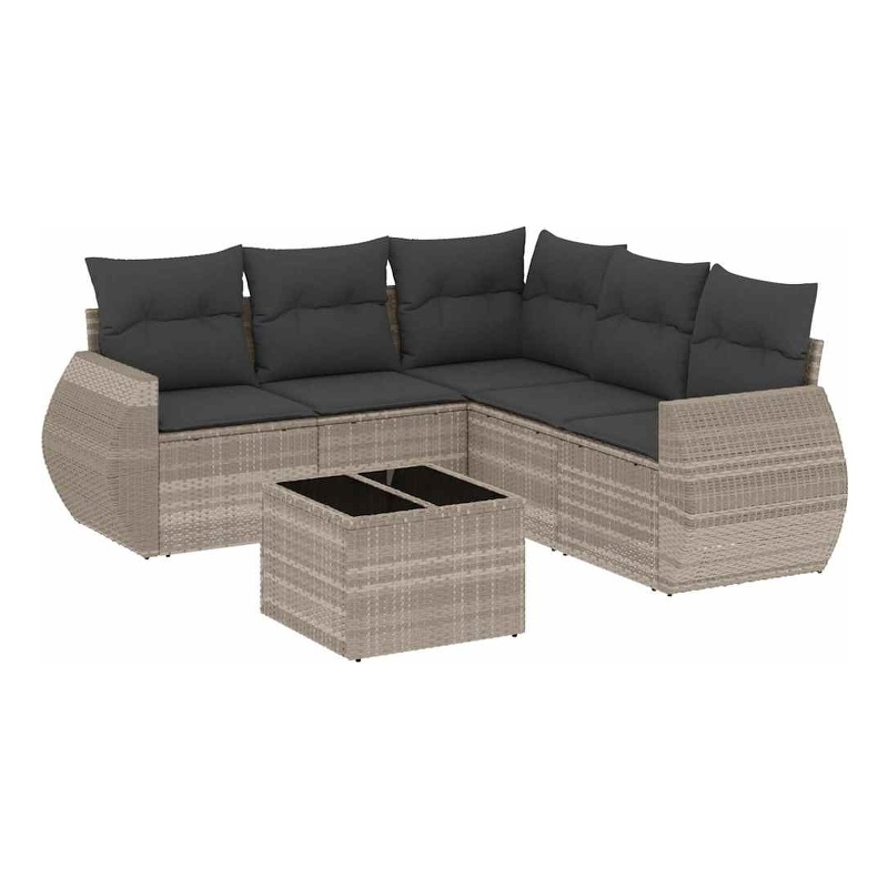 vidaXL 6 Piece Steel Sofa Set in Gray/Anthracite