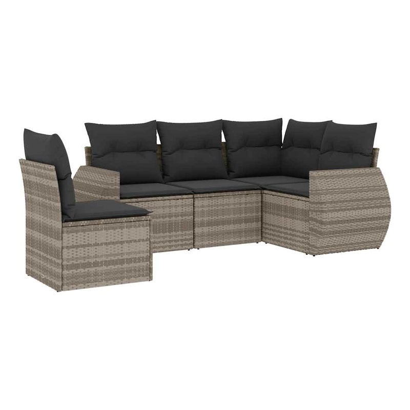 vidaXL 5 Piece Steel Sofa Set in Gray/Anthracite