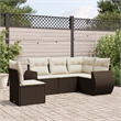 vidaXL 5 Piece Small Sofa Set in White/Brown/Cream