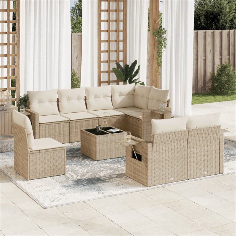 vidaXL Steel Sofa Set in Beige